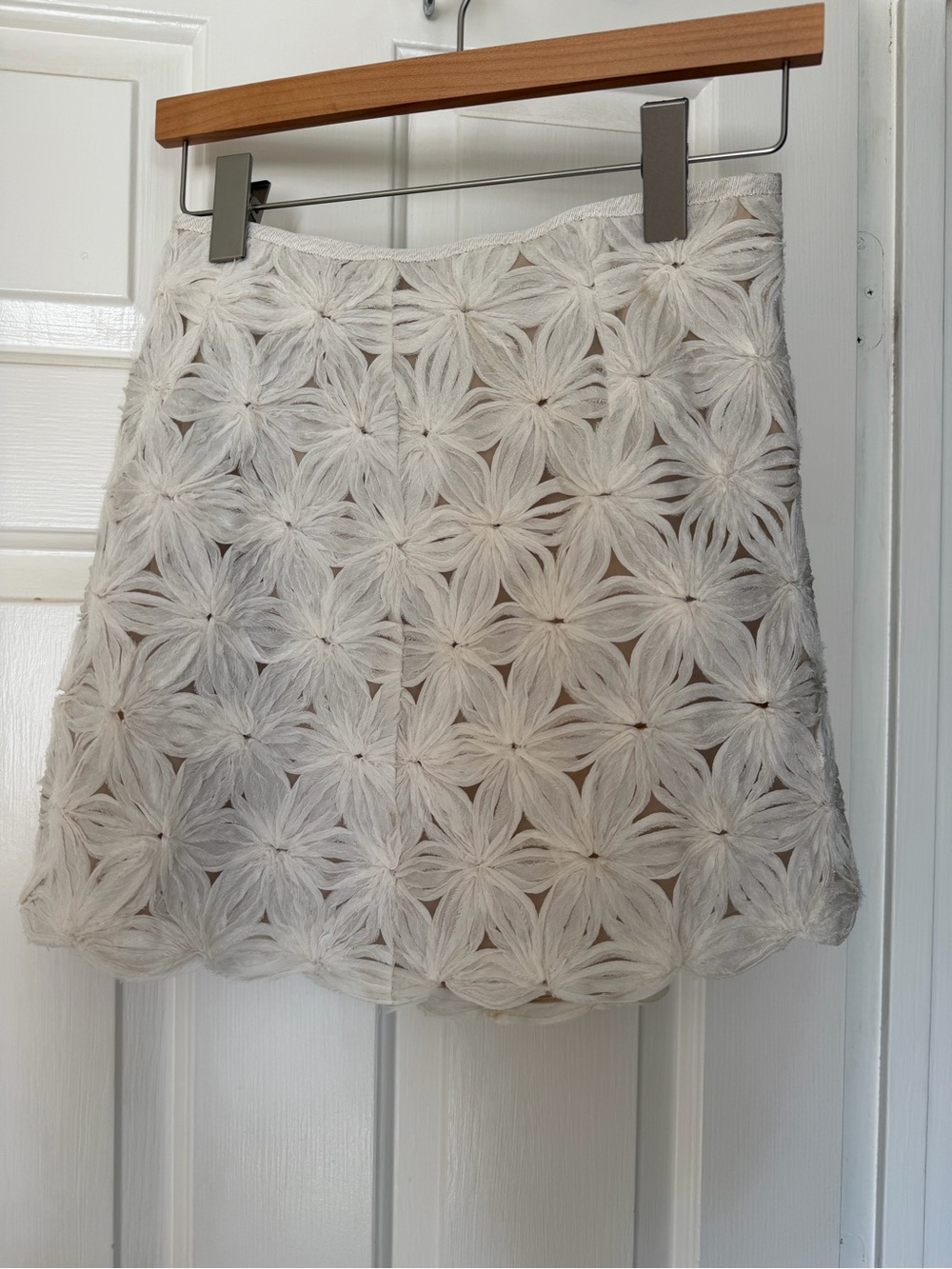 Saylor Floral Lace Mini Skirt in Ivory